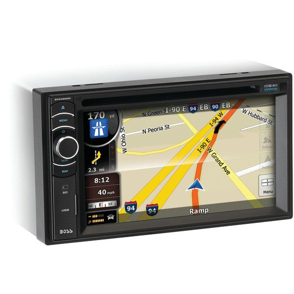 BOSS AUDIO BV9386NV 6.2" Double-DIN In-Dash Navigation DVD Receiver with Bluetooth(R) & iPod(R) Control