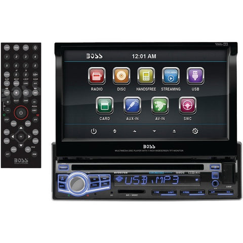 BOSS AUDIO BV9976B 7" Single-DIN In-Dash Flip-up DVD-MP3-CD & AM-FM Receiver with Bluetooth(R)