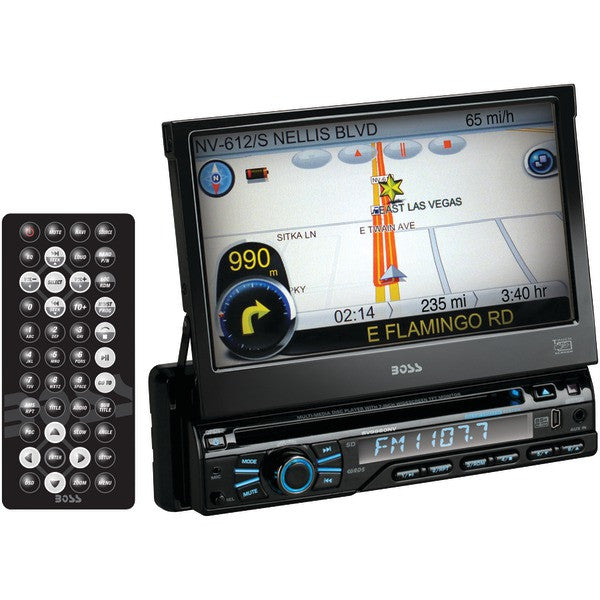 BOSS AUDIO BV9980NV 7" Single-DIN In-Dash Navigation DVD Receiver with Bluetooth(R)