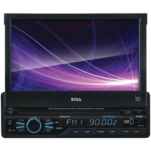 BOSS AUDIO BVB9967RC 7" Single-DIN In-Dash Motorized DVD-MP3-CD & AM-FM Receiver with Bluetooth(R) & Rear Camera