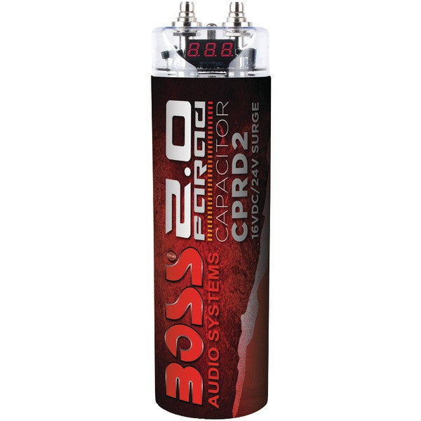 BOSS AUDIO CPRD2 2-Farad Capacitor (Red)