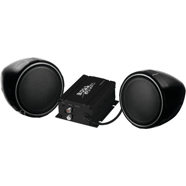 BOSS AUDIO MCBK400 600-Watt Motorcycle-All-Terrain Speaker & Amp System (Without Bluetooth(R), Black)