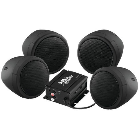 BOSS MCBK450 REBEL Series 1,000-Watt Black Motorcycle-All-Terrain Speaker & Amp System