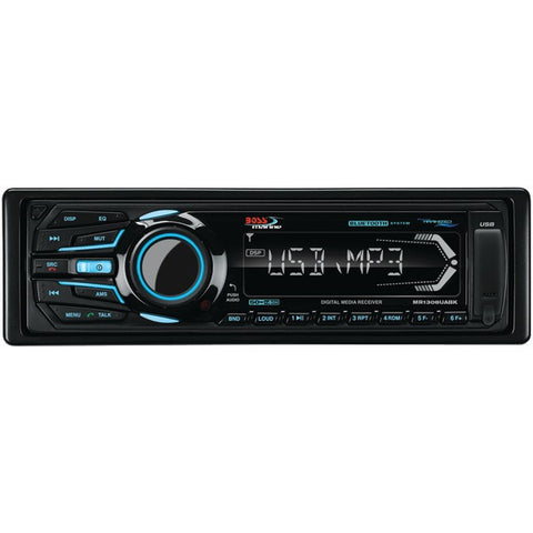 BOSS AUDIO MR1308UABK Marine Single-DIN In-Dash Mechless AM-FM Receiver with Bluetooth(R) (Black)