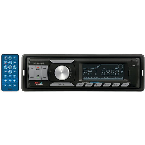 BOSS AUDIO MR1360UAB Marine Single-DIN In-Dash Mechless AM-FM Receiver with Bluetooth(R)