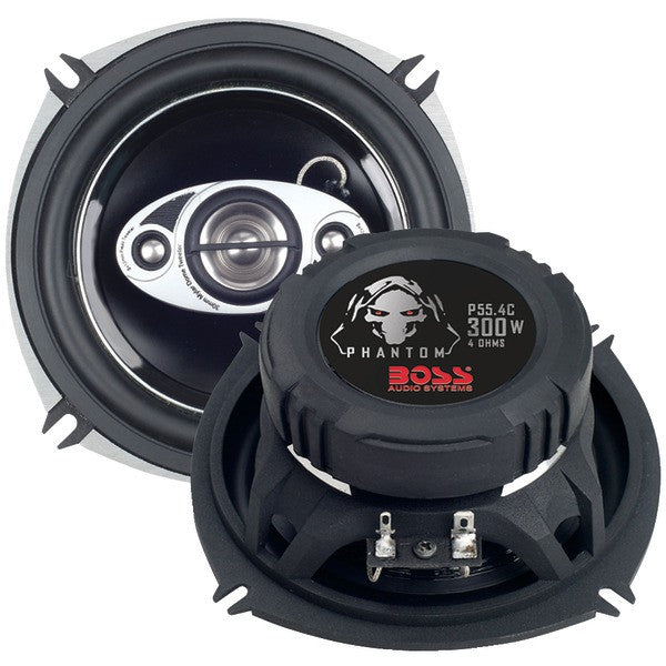 BOSS AUDIO P55.4C Phantom Series Speakers with Electroplate-Injection Cones (5.25")