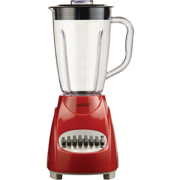 BRENTWOOD JB-220R 12-Speed Blender with Plastic Jar (Red)