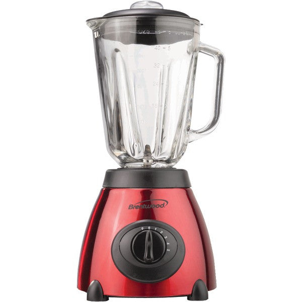 BRENTWOOD JB-810 5-Speed Blender with Stainless Steel Base & Glass Jar (Red)