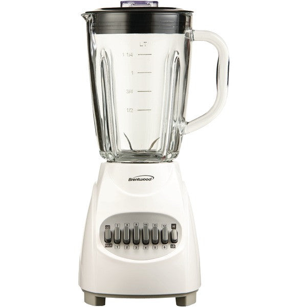 BRENTWOOD JB-920W 12-Speed Blender with Glass Jar (White)