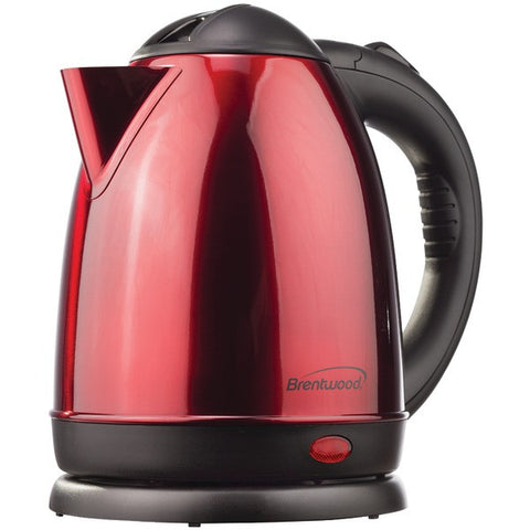 BRENTWOOD KT-1785 1.5-Liter Red Stainless Steel Electric Cordless Tea Kettle