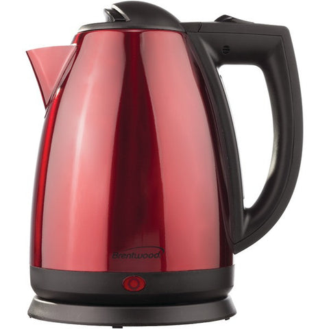 BRENTWOOD KT-1805 1.7-Liter Red Stainless Steel Electric Cordless Tea Kettle