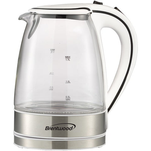 BRENTWOOD KT-1900W Glass Electric Kettle, 1.7 Liter