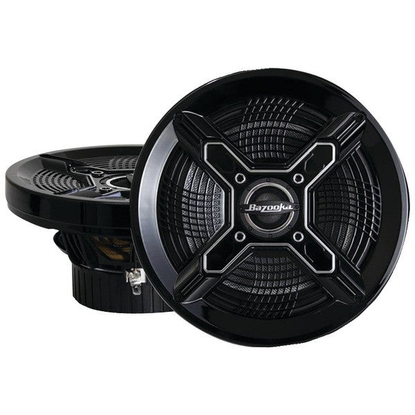 BAZOOKA MAC8100B Marine 2-Way Coaxial Speakers (8", Black)