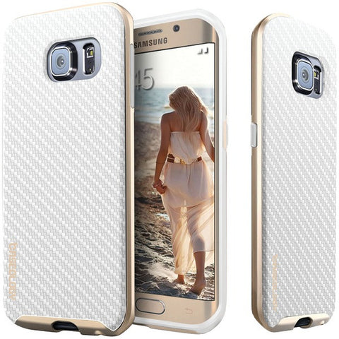 CASEOLOGY CO-G6E-BMP-CBF-WH Samsung(R) Galaxy S(R) 6 Edge Envoy Series Leather Bound Case (Carbon Fiber White)