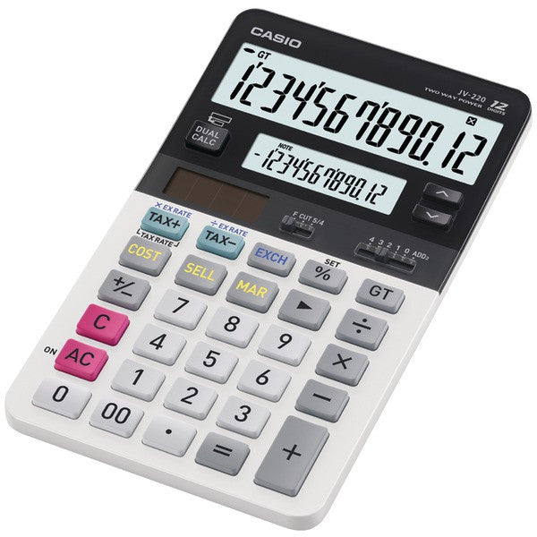 CASIO JV-220 Dual Display Compact Desktop Calculator