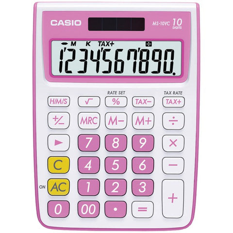 CASIO MS-10VC-PK 10-Digit Calculator (Pink)