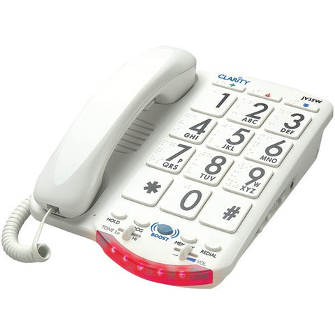 CLARITY 76557.101 Amplified Telephone with Talk Back Numbers (White Buttons)