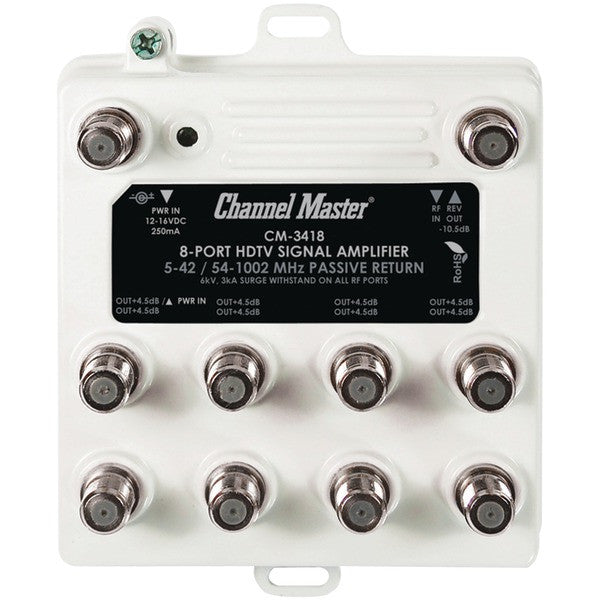 CHANNEL MASTER CM-3418 Ultra Mini Distribution Amp (8 Port)