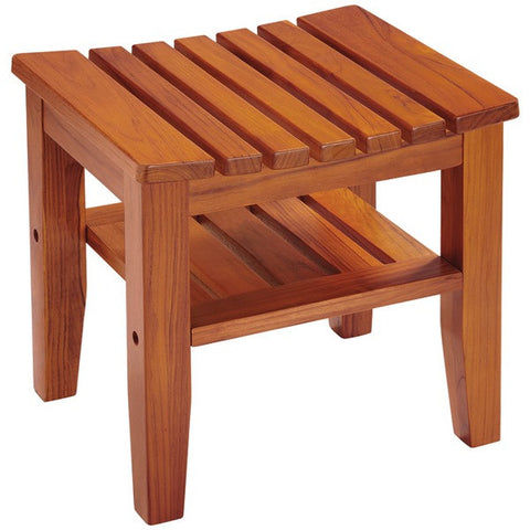 CONAIR PTB7 Solid-Teak Spa Bench with Shelf