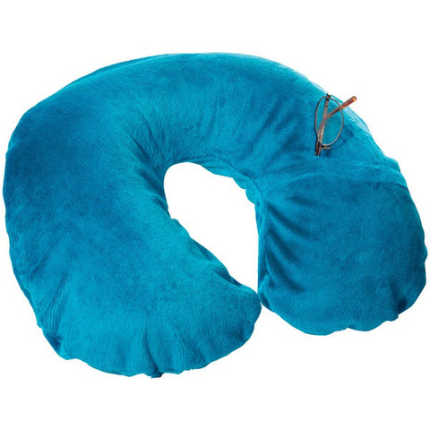TRAVEL SMART BY CONAIR TS22TEAL Inflatable Fleece Neck Rest (Teal)