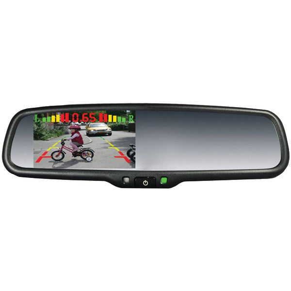 CRIMESTOPPER SV-9164 OEM Replacement-Style Mirror Monitor System with 4.3" Screen, Built-in Parking-Assist Lines & 4 Sensors