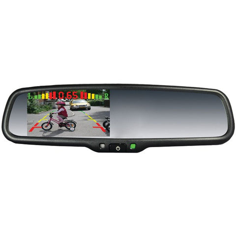 CRIMESTOPPER SV-9164 OEM Replacement-Style Mirror Monitor System with 4.3" Screen, Built-in Parking-Assist Lines & 4 Sensors