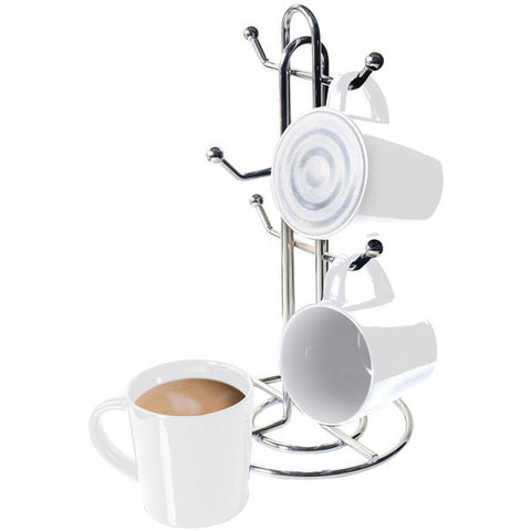 CTA Digital SP-BMSW Bluetooth(R) Speaker Mug with Mug Stand & Porcelain Mugs