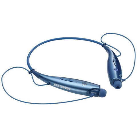 SYLVANIA SBT129-C-BLUE Bluetooth(R) Sports Headphones with Microphone (Blue)