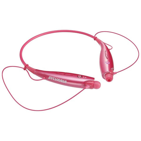 SYLVANIA SBT129-C-PINK Bluetooth(R) Sports Headphones with Microphone (Pink)