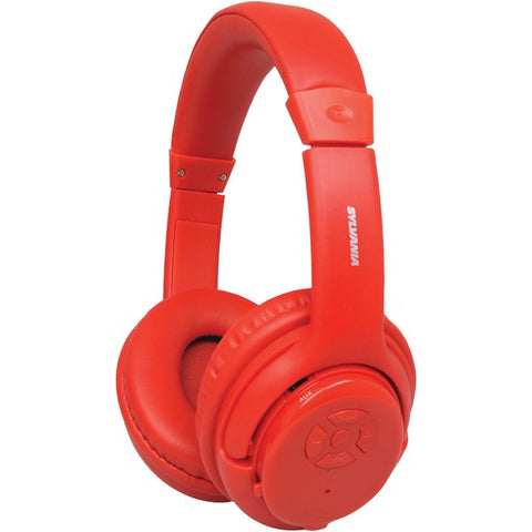 SYLVANIA SBT235-RED Bluetooth(R) Wireless Headphones with Microphone (Red)