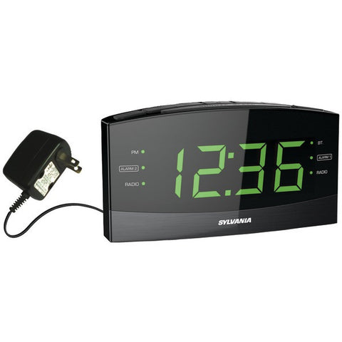 SYLVANIA SCR1989BT 1.8" Jumbo Digit Alarm Clock Radio with Bluetooth(R)