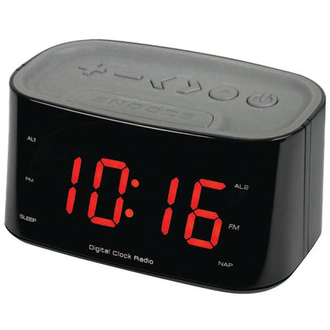 SYLVANIA SCR3128-BLACK 1.2" Dual Alarm Clock Radio (Black)