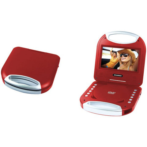 SYLVANIA SDVD7049-RED 7" Portable DVD Player with Integrated Handle (Red)