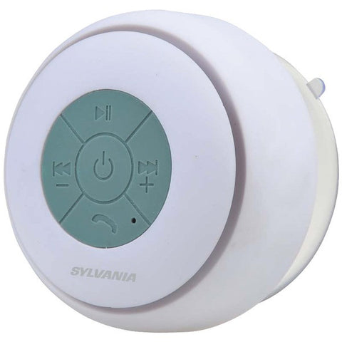 SYLVANIA SP230-WHITE Bluetooth(R) Suction Cup Shower Speaker (White)