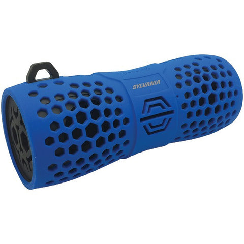 SYLVANIA SP332 -BLUE Water-Resistant Portable Bluetooth(R) Speaker (Blue)