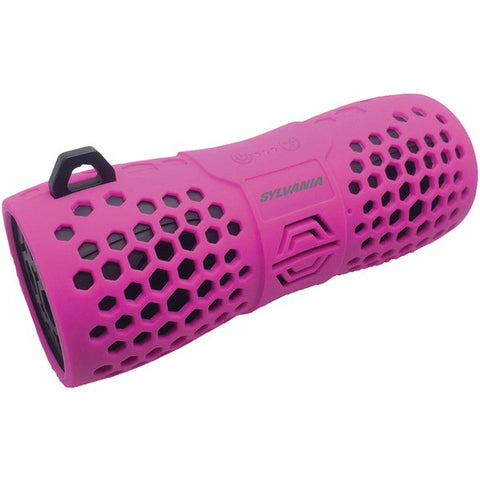 SYLVANIA SP332 -PINK Water-Resistant Portable Bluetooth(R) Speaker (Pink)