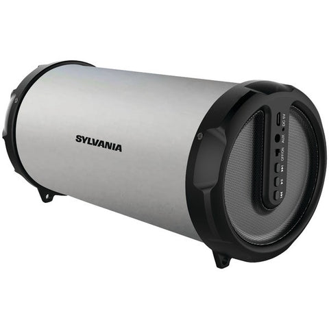 SYLVANIA SP803-SILVER Rugged Rubber Bluetooth(R) Tube Speaker (Silver)