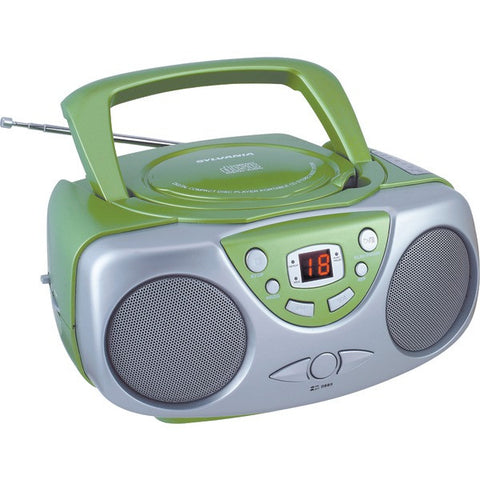 SYLVANIA SRCD243M GREEN Portable CD Boom Box with AM-FM Radio (Green)
