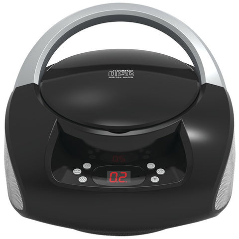 SYLVANIA SRCD251-BLACK Portable CD Boom Box with AM-FM Radio