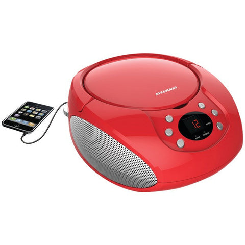 SYLVANIA SRCD261-B-RED Portable CD Players with AM-FM Radio (Red)