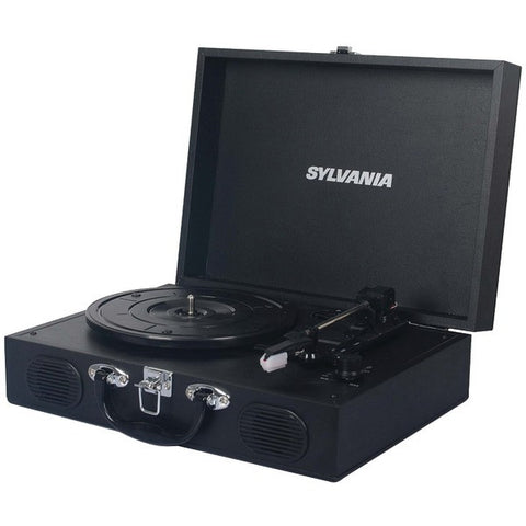 SYLVANIA STT102USB-BLACK PC Encoding USB Suitcase Turntable with Speaker