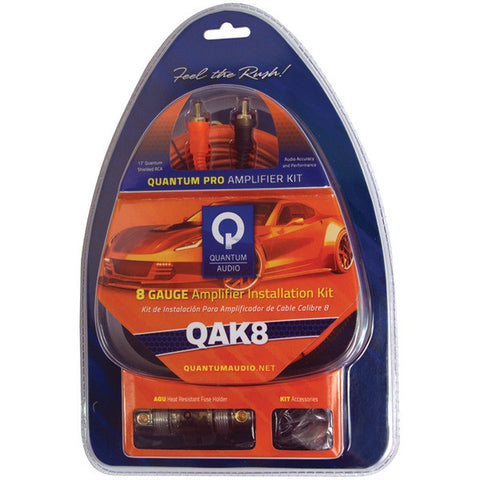 QUANTUM QAK8 Amp Installation Kit with AGU Fuse Holder (8 Gauge, 30A AGU fuse)
