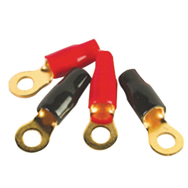 DB LINK RT8 8-Gauge 5-16" Gold-Plated Ring Terminals, 4 pk