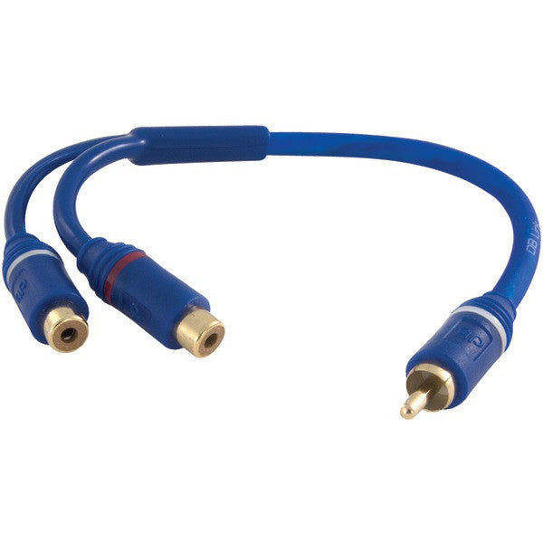 DB LINK SRY2F Soft-Touch Blue Strandworx(TM) RCA Y-Adapter (1 Male to 2 Females)