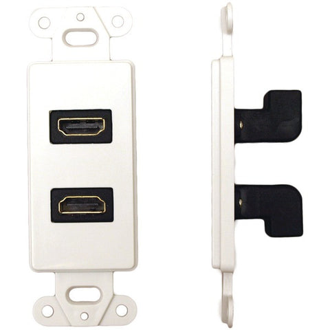 DATACOMM ELECTRONICS 20-4502-WH Decor Wall Plate Insert with 90deg Dual HDMI(R) Connector