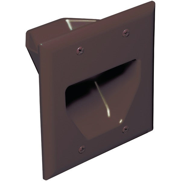 DATACOMM ELECTRONICS 45-0002-BR 2-Gang Recessed Cable Plate (Brown)