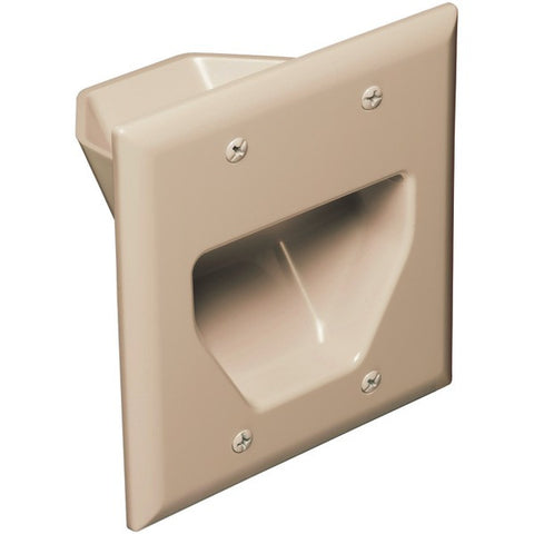 DATACOMM ELECTRONICS 45-0002-IV 2-Gang Recessed Cable Plate (Ivory)