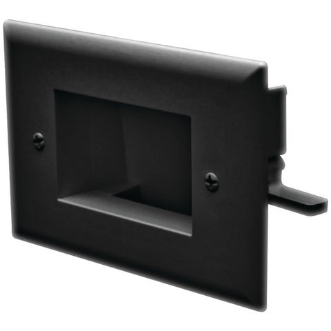 DATACOMM ELECTRONICS 45-0008-BK Easy-Mount Recessed Low-Voltage Cable Plate (Black)