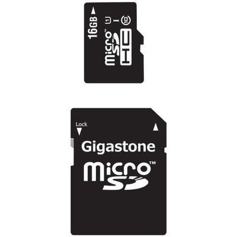 GIGASTONE GS-2IN1C1016G-R Class 10 UHS-1 microSDHC(TM) Card & SD Adapter(16GB)