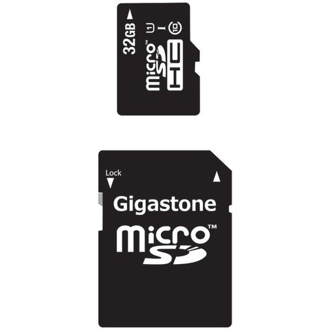 GIGASTONE GS-2IN1C1032G-R Class 10 UHS-1 microSDHC(TM) Card & SD Adapter (32GB)